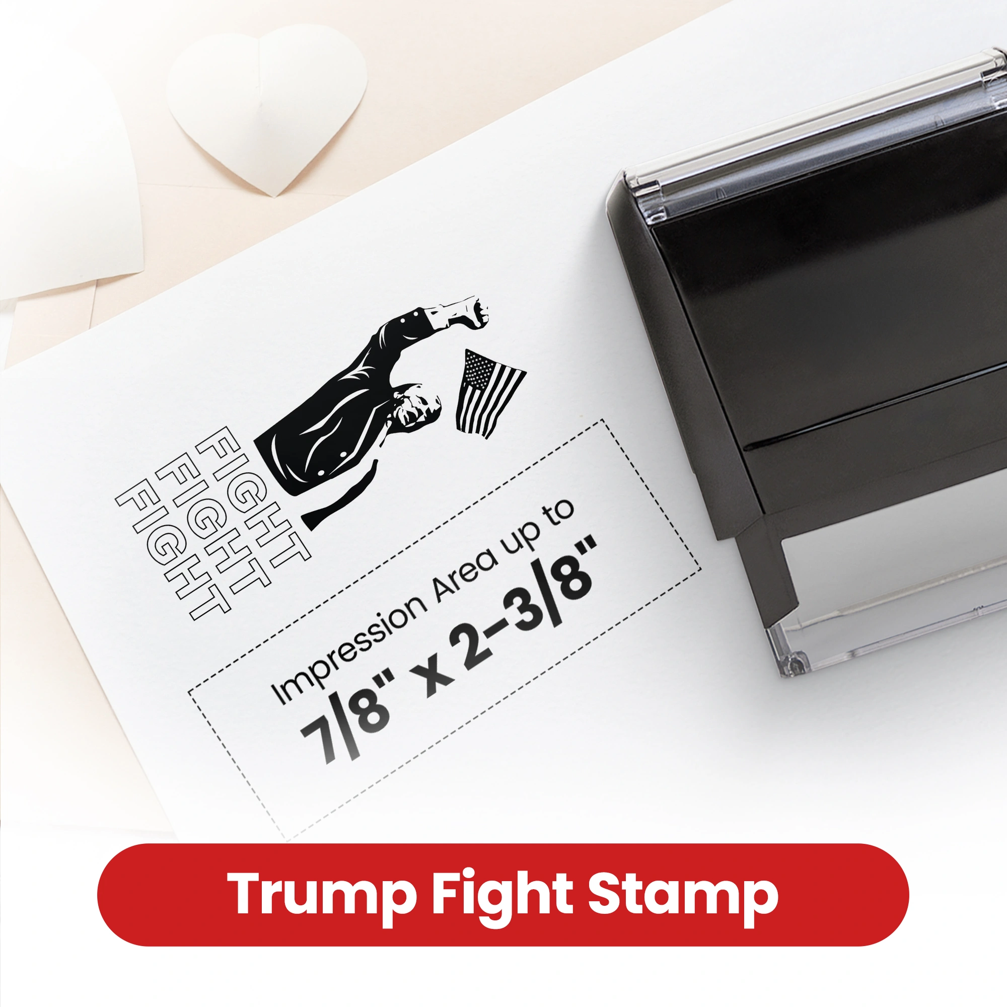 Trump Fight 2024 Stamp - Black